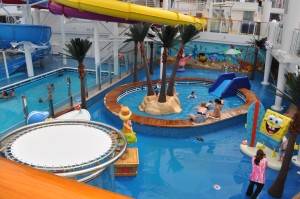 Sponge Bob and his pals set the theme in the kids pool area,