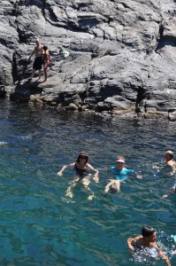 The excellent swimming hole at Cinque Terre's Manorola.