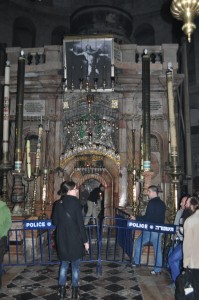 The Church of the Holy Sepulcher is built on a hill believed to be the site of Jesus' Crucifixion.