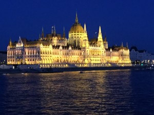 The Hungarian Parliament glitters.